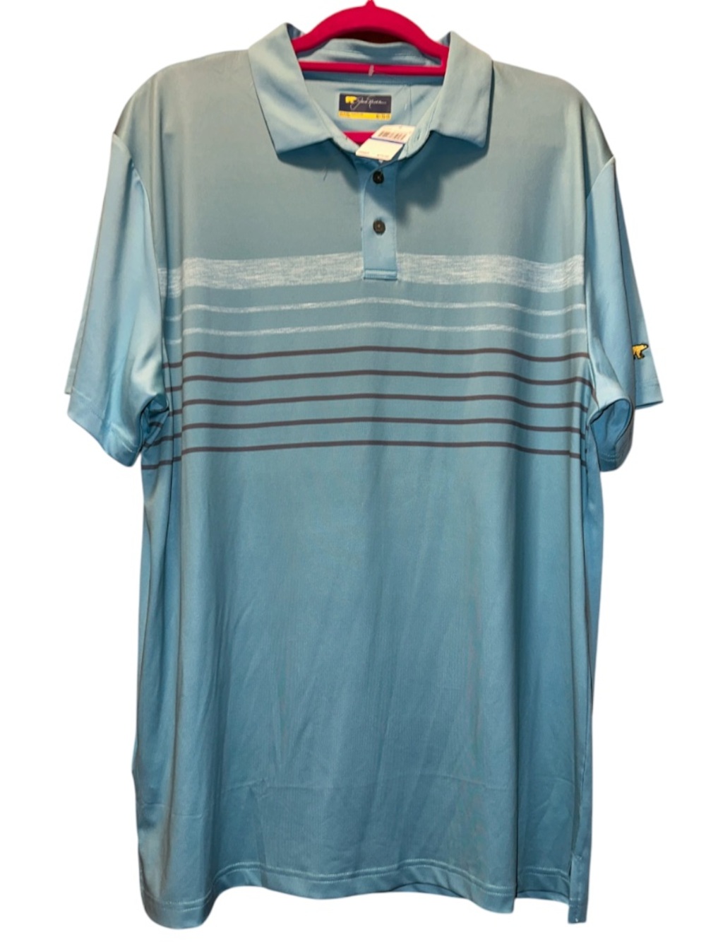 Jack Nicklaus Light Blue Striped Performance Polo Shirt